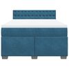 vidaXL Boxspringbett mit Matratze Dunkelblau 140x190 cm Samt