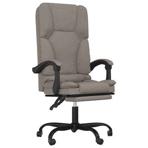 vidaXL B&uuml;rostuhl mit Massagefunktion Taupe Stoff