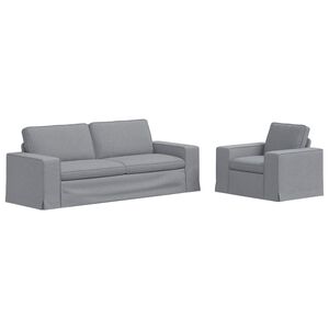 vidaXL Sofa 2 pcs Hellgrau