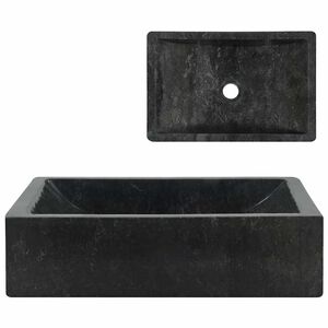 vidaXL Waschbecken 45x30x12 cm Marmor Hochglanz-Schwarz
