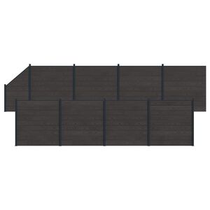 vidaXL zaunset 9 Stk. 1484 x 186 cm WPC und Aluminium Schwarz