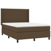vidaXL Boxspringbett mit Matratze & LED Dunkelbraun 140x190 cm Stoff