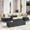 vidaXL Garten-Sofa-Set mit Speicher 9 pcs Schwarz Poly Rattan
