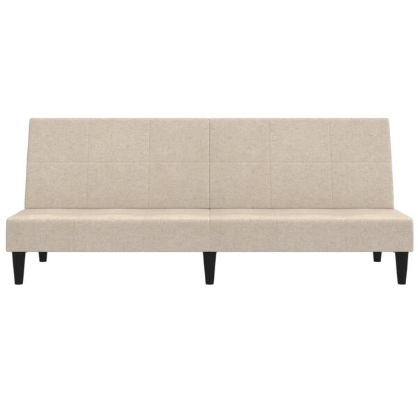 vidaXL Schlafsofa 2-Sitzer Creme Mikrofasergewebe