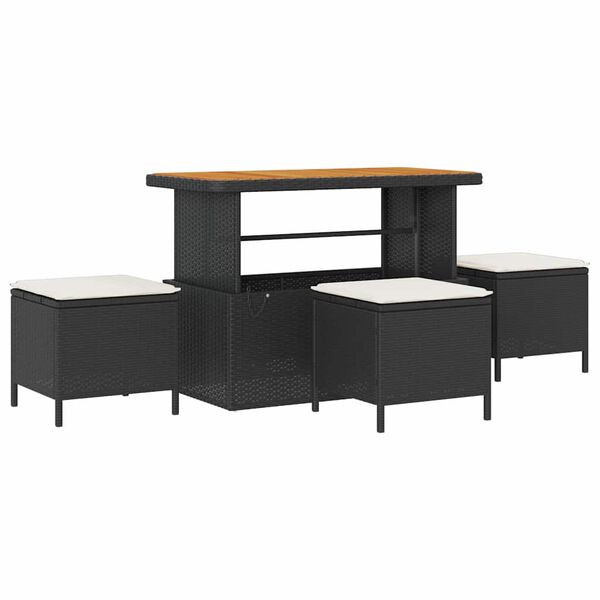 vidaXL Garten-Sofa-Set mit Kissen mit Kissen 13 pcs Schwarz und Creme