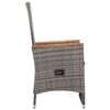 vidaXL 3-tlg. Garten-Lounge-Set mit Kissen Poly Rattan Grau