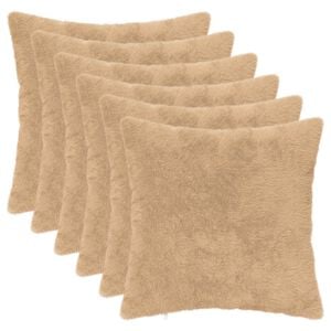 vidaXL Kissenbezug 6 stk. HEERLEN Creme 30 x 30 cm Faux Kaninchenfell