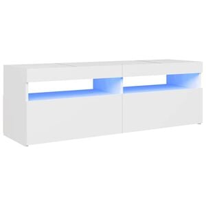 vidaXL TV-Schrank mit LED-Leuchten Wei&szlig; 120x35x40 cm
