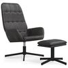 vidaXL Relaxsessel mit Hocker Gl&auml;nzend Schwarz Kunstleder