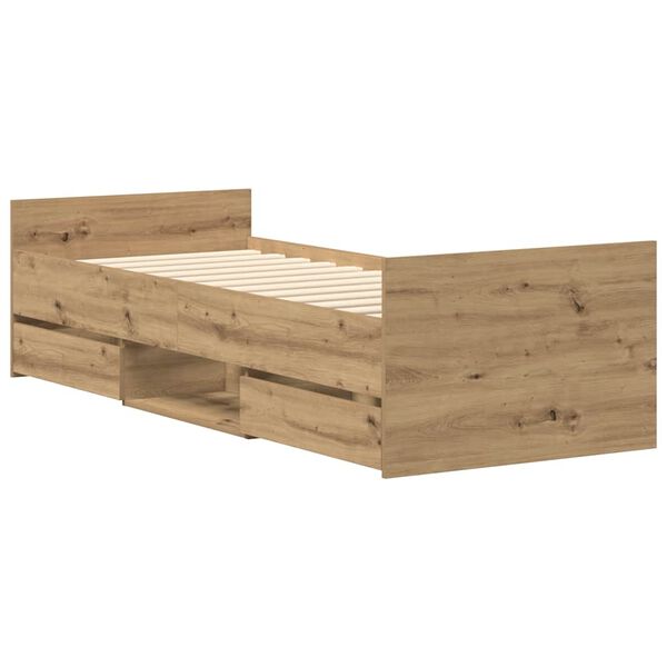 vidaXL Bettgestell ohne Matratze Artisan-Eiche 100x200cm Holzwerkstoff