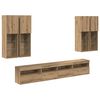 vidaXL TV-Wandschrank-Set mit LED-Lichtern 7 Stk. Artisan-Eiche