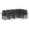 vidaXL Outdoor-Sofagarnitur 5 pcs Schwarz und Dunkelgrau Polyester