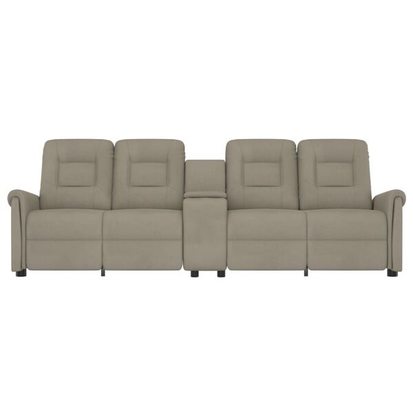 vidaXL 4-Sitzer Massagesessel mit Getr&auml;nkehalter Hellgrau