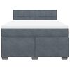 vidaXL Boxspringbett mit Matratze Dunkelgrau 160x200 cm Samt