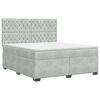 vidaXL Boxspringbett mit Matratze Hellgrau 140 x 200 cm Samt