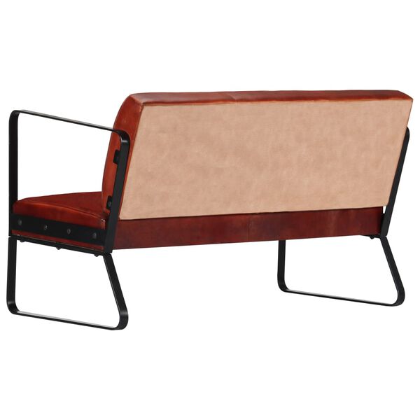 vidaXL 2-Sitzer-Sofa Braun Echtleder