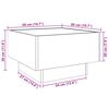 vidaXL LED-Couchtisch Betongrau 50x50x30 cm Holzwerkstoff
