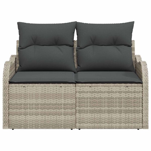 vidaXL Gartensofa Hellgrau 121 x 62 x 69cm Poly-Rattan