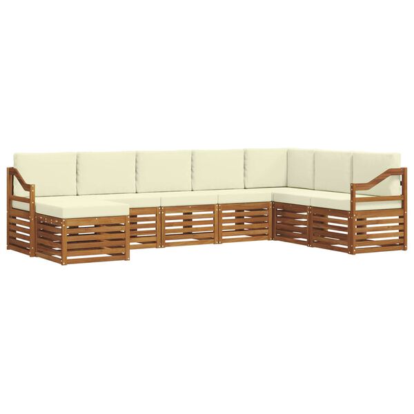 vidaXL Sofagarnituren 8 pcs Natur und Creme Massivholz Akazie