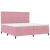 vidaXL LED Boxspringbett mit Matratze Rosa 200 x 200 cm Stoff