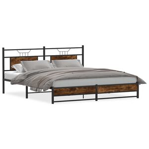 vidaXL Metallbett ohne Matratze R&auml;uchereiche 180x200 cm