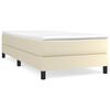 vidaXL Boxspringbett mit Matratze Creme 90x200 cm Kunstleder