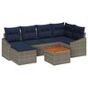 vidaXL Gartensofa-set 7 pcs Grau und Marineblau Poly-Rattan