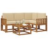 vidaXL Outdoor-Sofagarnitur mit Kissen 5 pcs Natur und Beige