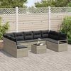 vidaXL Sofa Set mit Kissen mit Speicher 10 pcs Hellgrau Poly-Rattan