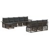 vidaXL Gartensofa-set 10 pcs Grau Poly-Rattan