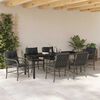 vidaXL Garten Essgruppe mit Kissen 7 pcs Grau Poly-Rattan