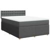 vidaXL Boxspringbett mit Matratze Dunkelgrau 160x200 cm Stoff