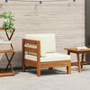 vidaXL Ecksofa mit Cremewei&szlig;en Kissen Massivholz Akazie