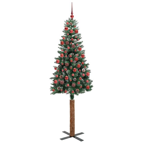 vidaXL Schlanker Weihnachtsbaum mit 300 LEDs Grün und Weiß 180 cm