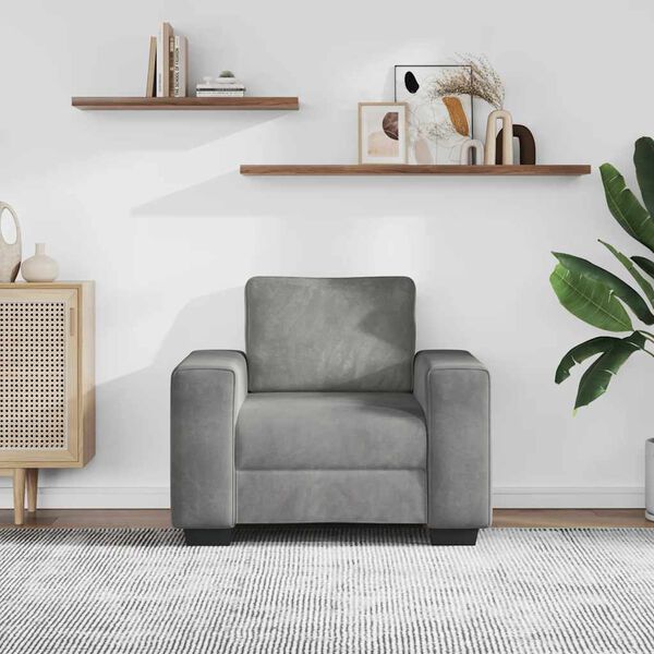 vidaXL Sessel Hellgrau 100x77x82 cm Samt