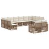 vidaXL Gartensofa-set 12 stk. Beige und Cremewei&szlig; Poly-Rattan