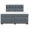 vidaXL Boxspringbett mit Matratze Dunkelgrau 180x200 cm Samt