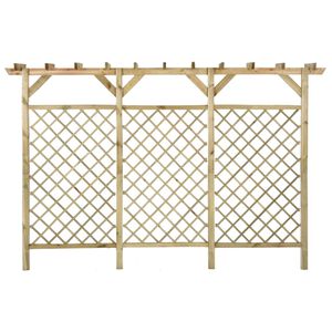 vidaXL Gitterzaun mit Pergola-Oberteil 300x50x200cm Kiefer Impr&auml;gniert
