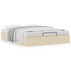 vidaXL Ottoman-Bett ohne Matratze Creme 140x190 cm Stoff