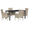 vidaXL Garten Essgruppe mit Kissen 5 pcs Hellgrau Poly-Rattan
