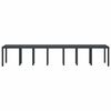 vidaXL Garten-Esstisch Anthrazit 400 x 100 x 73 cm Poly-Rattan