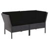 vidaXL 6-tlg. Garten-Lounge-Set mit Auflagen Poly Rattan Schwarz