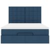 vidaXL Ottoman-Bett mit Matratze Blau 140x190 cm Stoff