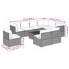 vidaXL 10-tlg. Garten-Lounge-Set mit Kissen Grau Poly Rattan