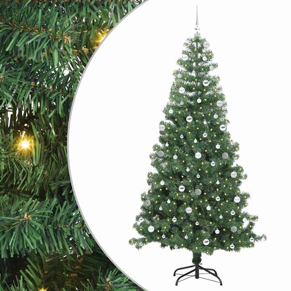 vidaXL Weihnachtsbaum mit 300 LEDs mit St&auml;nder Gr&uuml;n 240 cm PVC