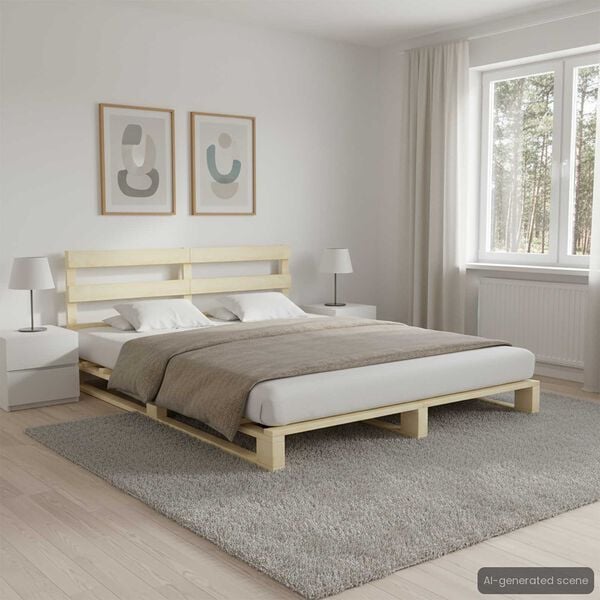 vidaXL Palettenbett Massivholz Kiefer 200&times;200 cm