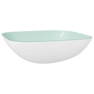 vidaXL Waschbecken Glas 42x42x14 cm Wei&szlig;