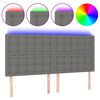 vidaXL LED Kopfteil Dunkelgrau 160x5x118/128 cm Stoff