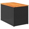 vidaXL Garten-Beistelltische 2 Stk Schwarz 55x34x37cm Poly Rattan Holz
