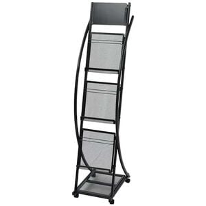 30098 vidaXL Zeitschriftenst&auml;nder 40 x 32 x 131 cm Schwarz A4